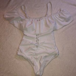 Sexy white One-piece bathing suit